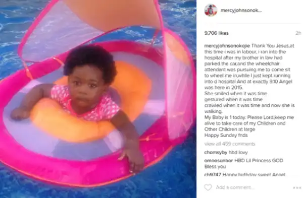 Mercy Johnson celebrates her daughter